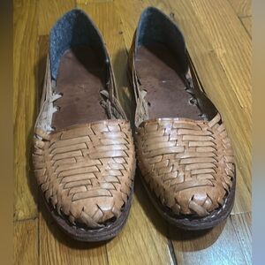 Woven Leather Huarache Sandals